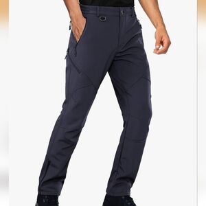 Stlight Mens Snow Ski Water Repellent Softshell Pants Fleece Lined